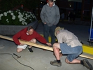 Still setting up - Andy, Terry, and Len