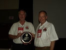 Dave & Andy accept Abingdon Award plaque for OMGC