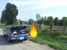 Polly Blue on fire